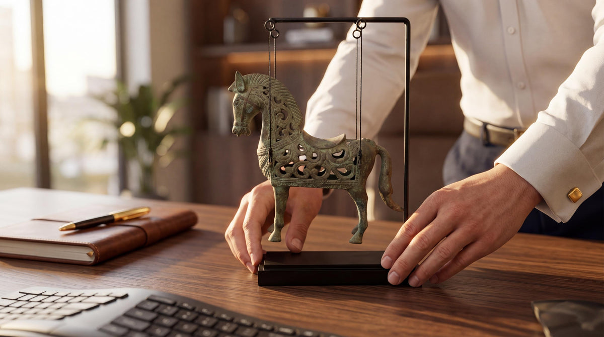 Vintage Brass Horse Statue