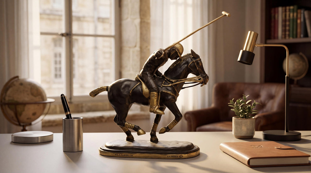 Brass Polo Player Statue