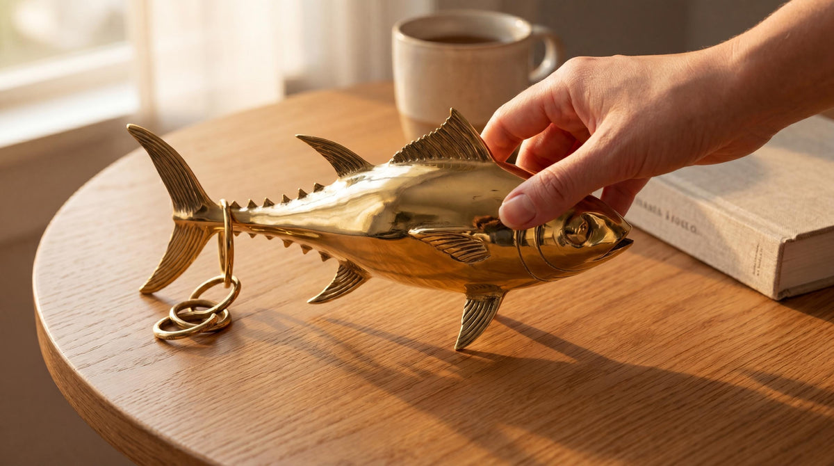 Solid Brass Tuna Fish Wall Hanging