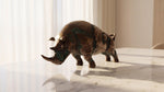 Vintage Brass Rhino Statue