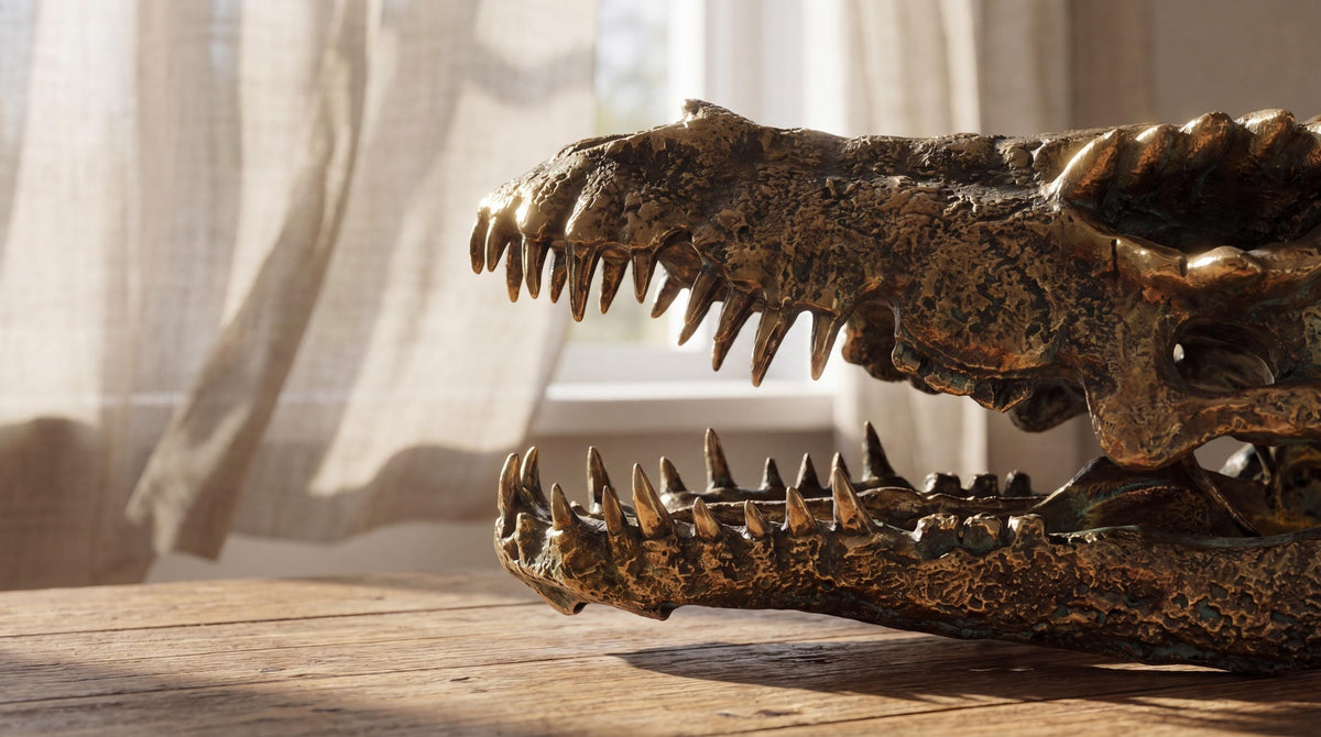 Bronze Dragon Skull Statue