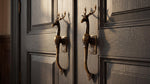 Large Solid Brass Deer Door Handle - Pair
