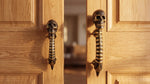 Solid Brass Skull Door Handles - Pair