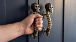 Solid Brass Skull Door Handles - Pair