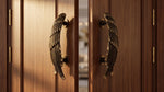 Solid Brass Angel Wings Door Handle - Pair