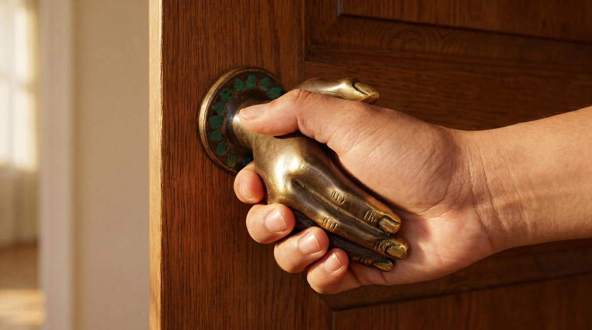 Solid Brass Handshake Door Handle