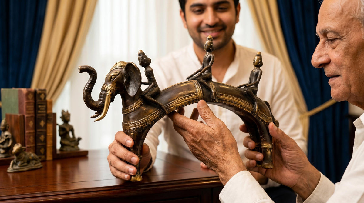 Bronze Dhokra Elephant Sculpture