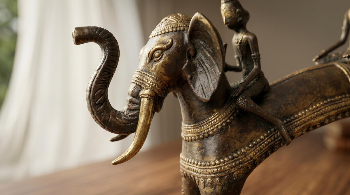Bronze Dhokra Elephant Sculpture