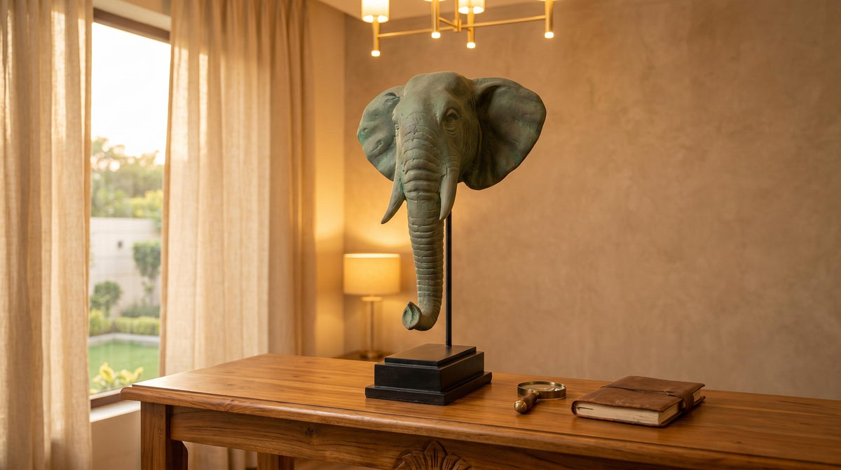 Bronze Elephant Bust