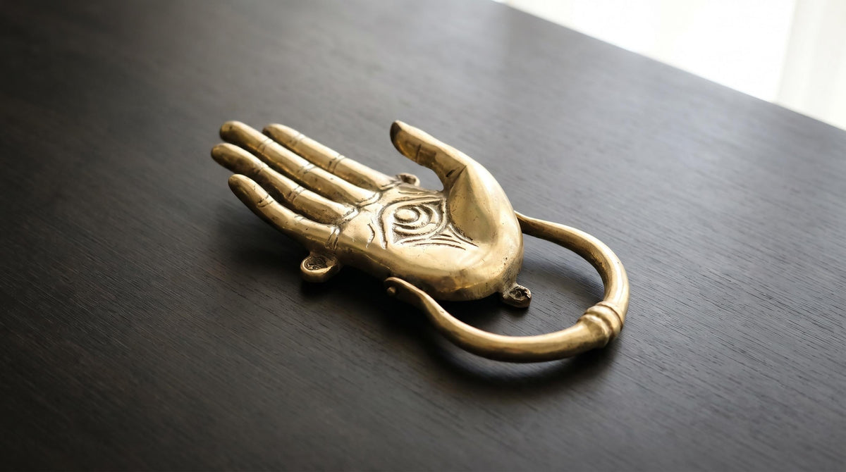 Solid Brass Hand of Fatima Door Knockers - Pair