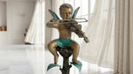 Bronze Cherub Violin Statue