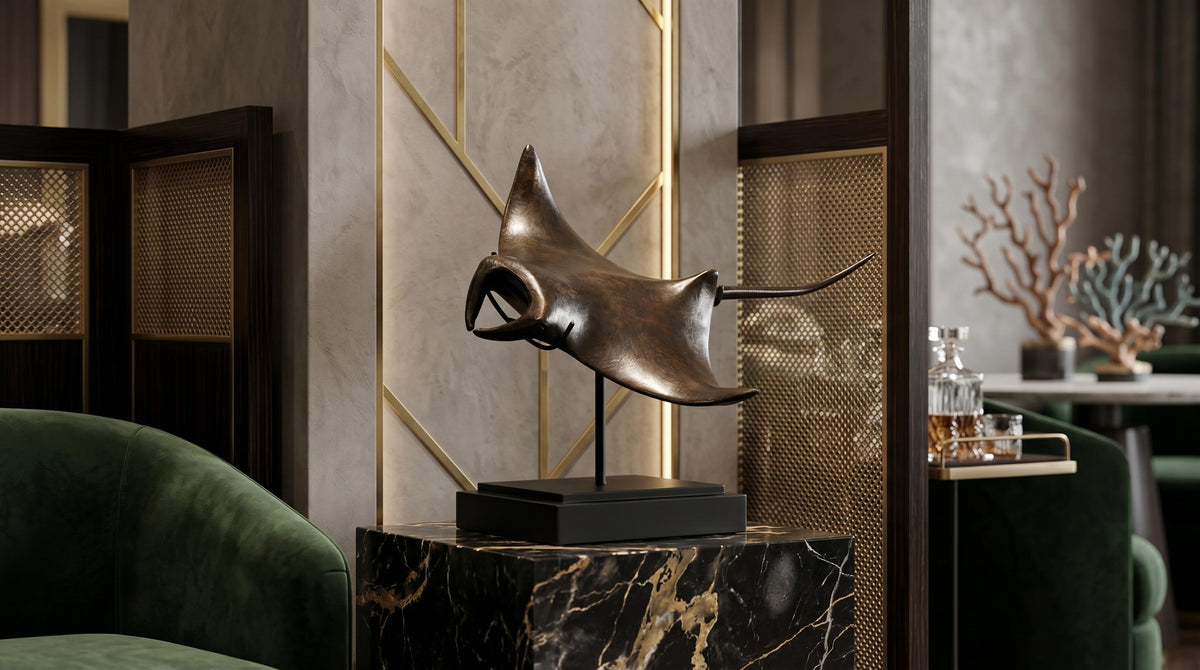 Bronze Manta Ray Statue