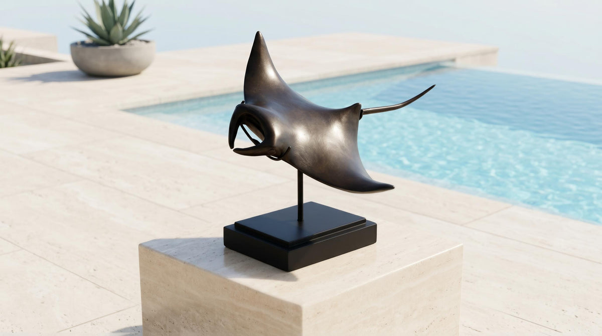 Bronze Manta Ray Statue