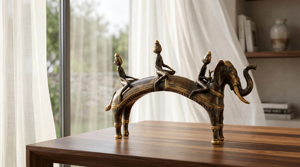 Bronze Dhokra Elephant Sculpture