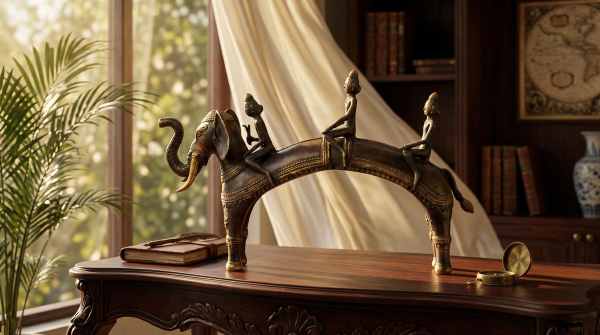 Bronze Dhokra Elephant Sculpture
