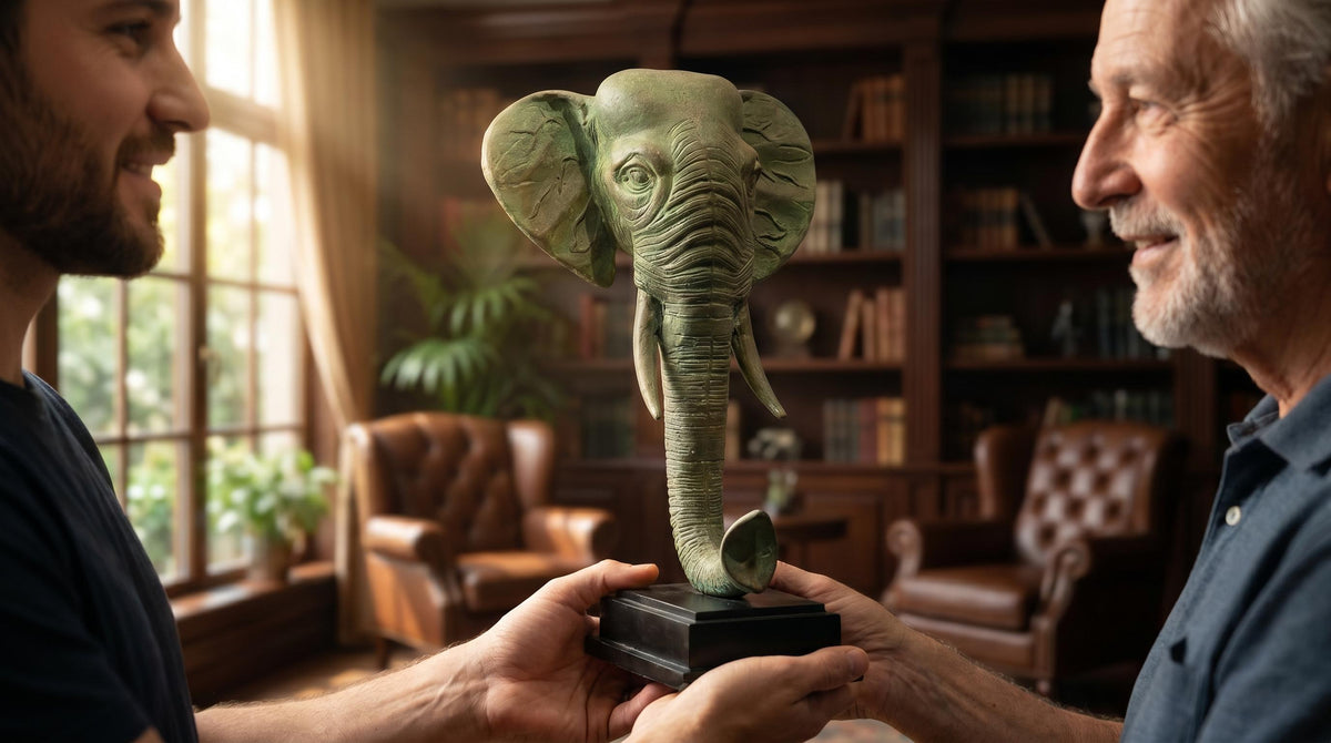 Bronze Elephant Bust