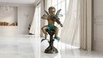 Bronze Cherub Violin Statue