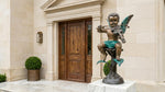 Bronze Cherub Violin Statue