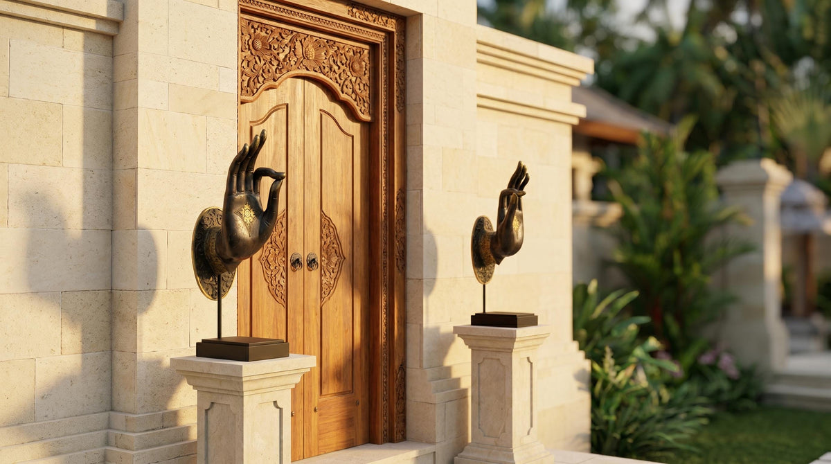 Brass Black Gold Hand Statue