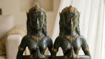 Bronze Praying Mermaid Statues - Pair
