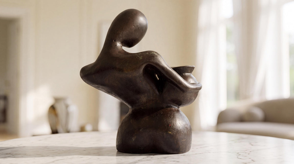 Brass Abstract Water Vessel Sculpture