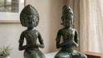 Brass Namaste Praying Couple Statues