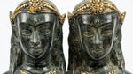 Bronze Praying Mermaid Statues - Pair