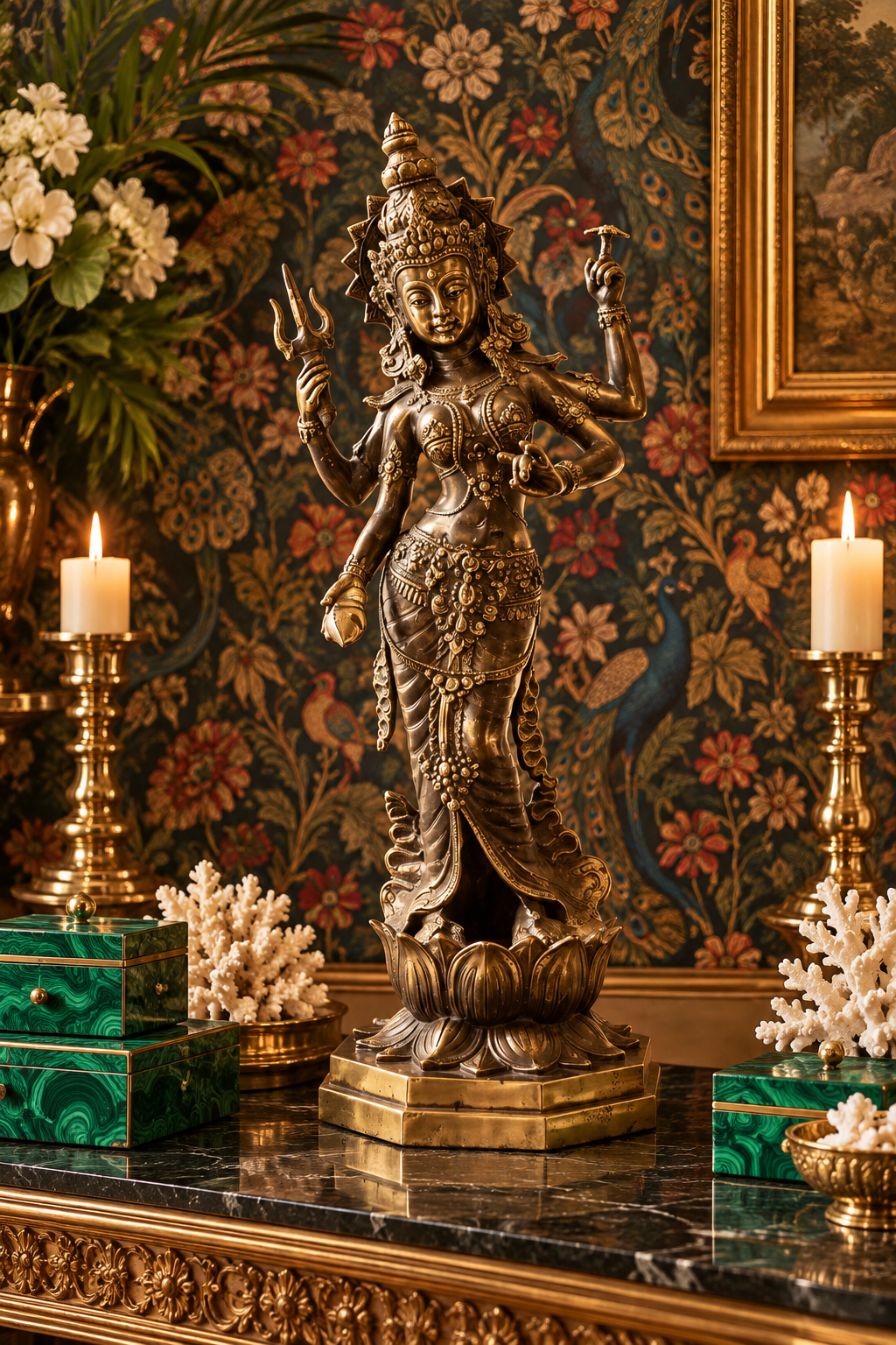 Solid Brass Parvati Statue