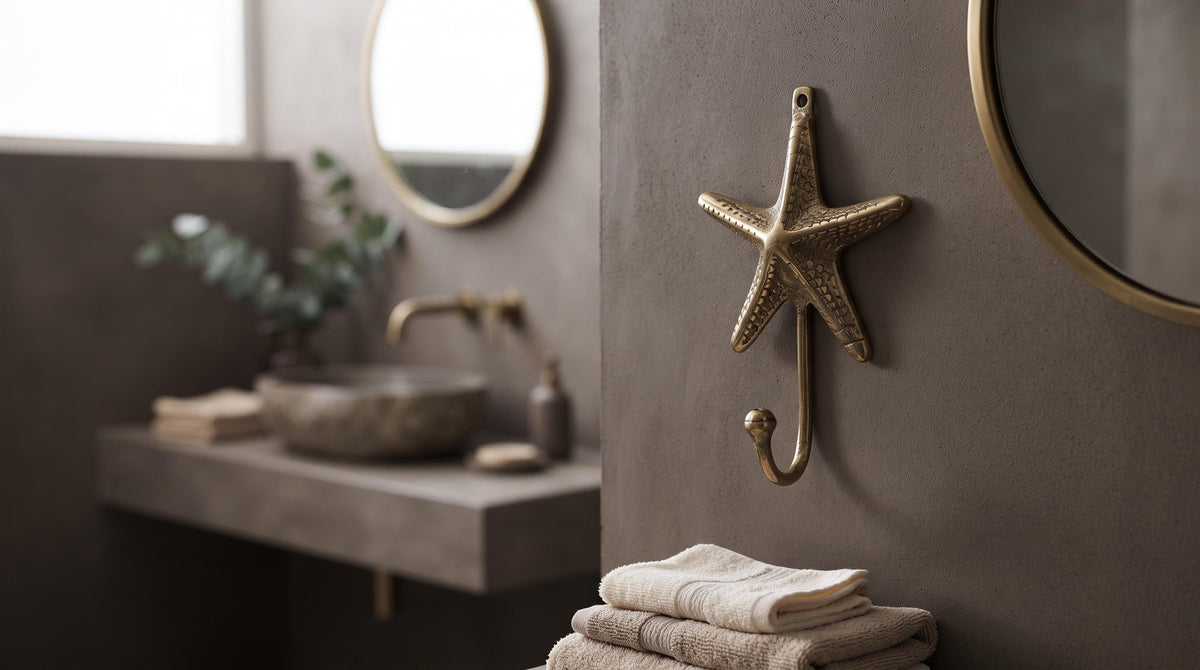 Solid Brass Starfish Wall Hook