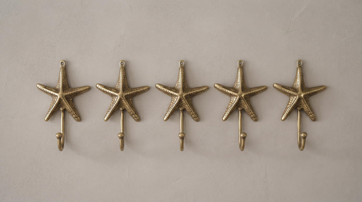 Solid Brass Starfish Wall Hook