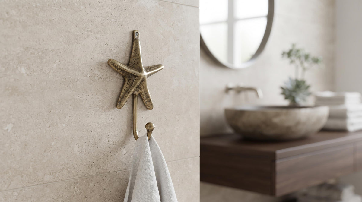 Solid Brass Starfish Wall Hook