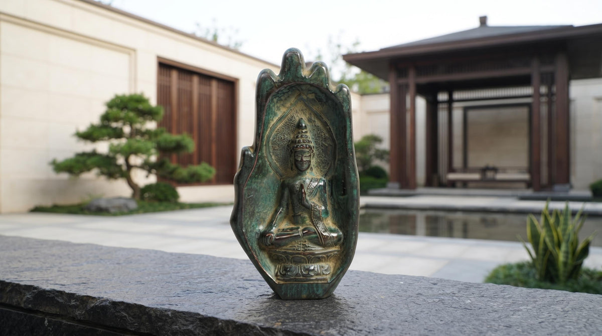 Bronze Meditating Buddha Hand Statue