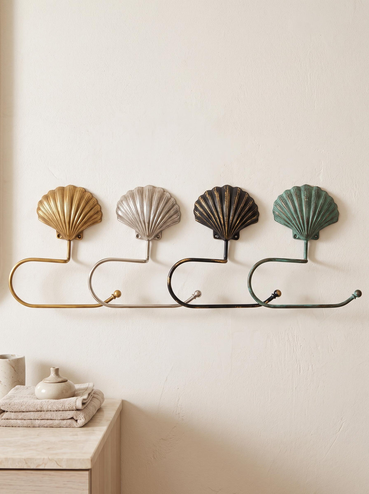 Solid Brass Seashell Toilet Paper Holder
