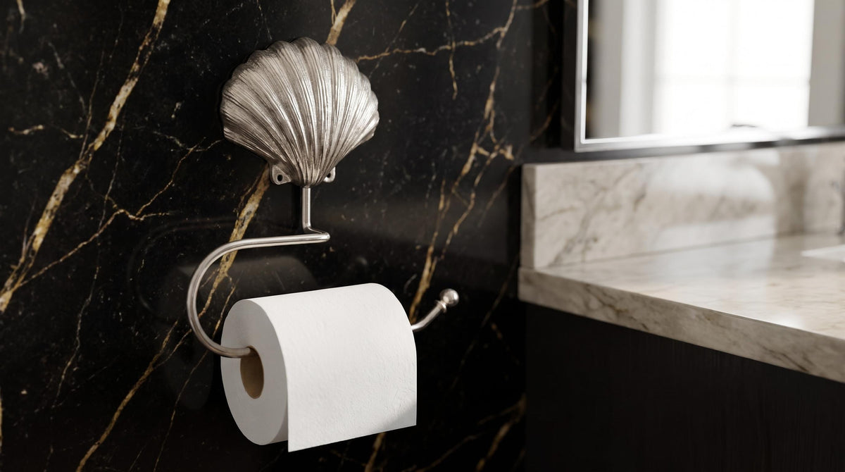 Solid Brass Seashell Toilet Paper Holder