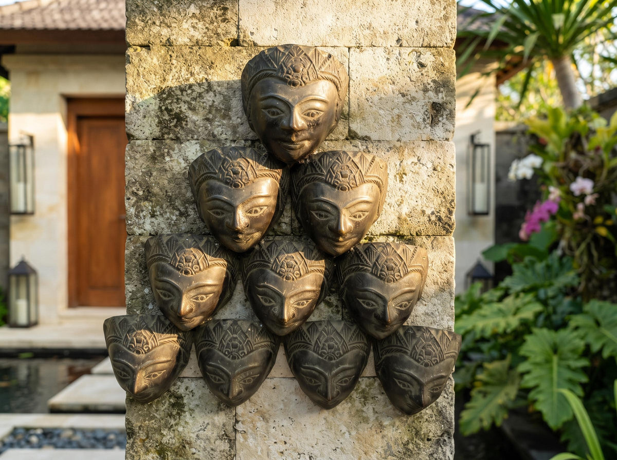 Brass Tribal Wall Mask Set