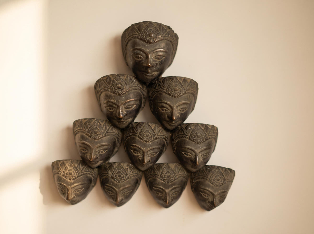Brass Tribal Wall Mask Set