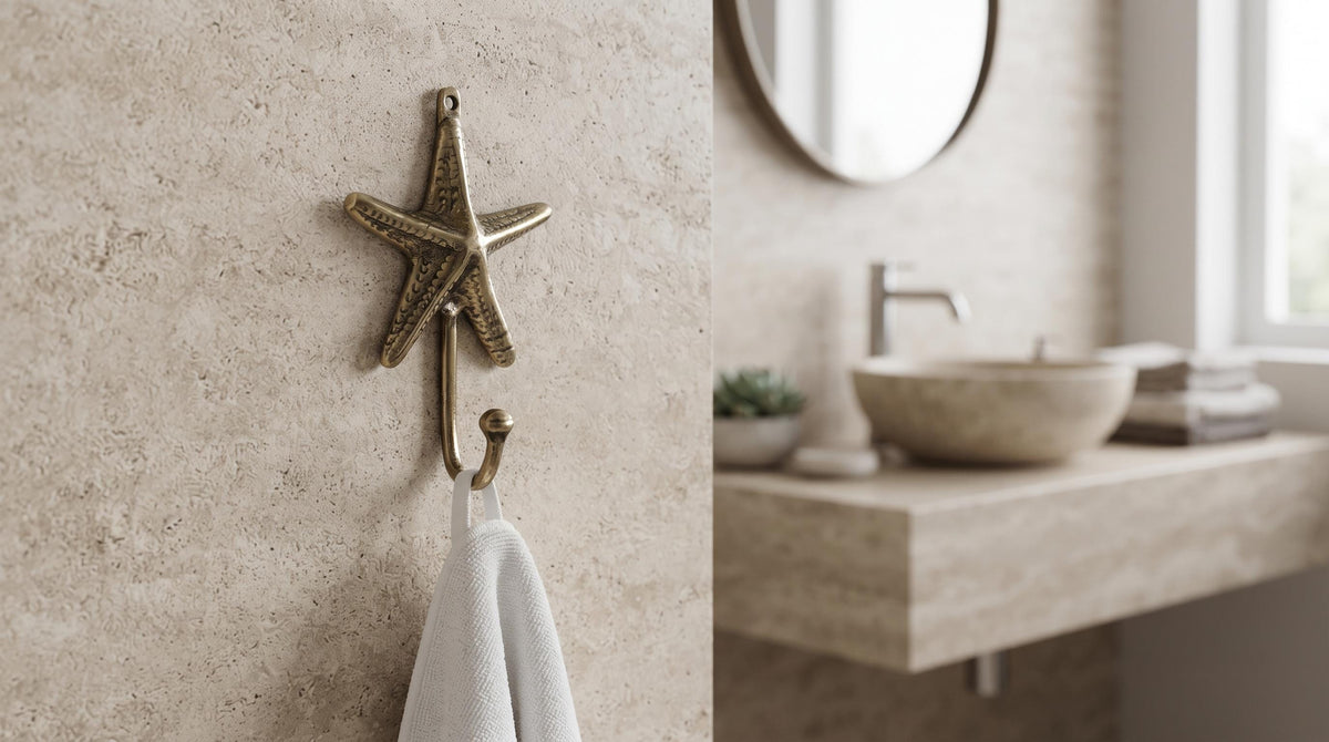 Solid Brass Starfish Wall Hook