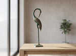 Brass Crane Statue