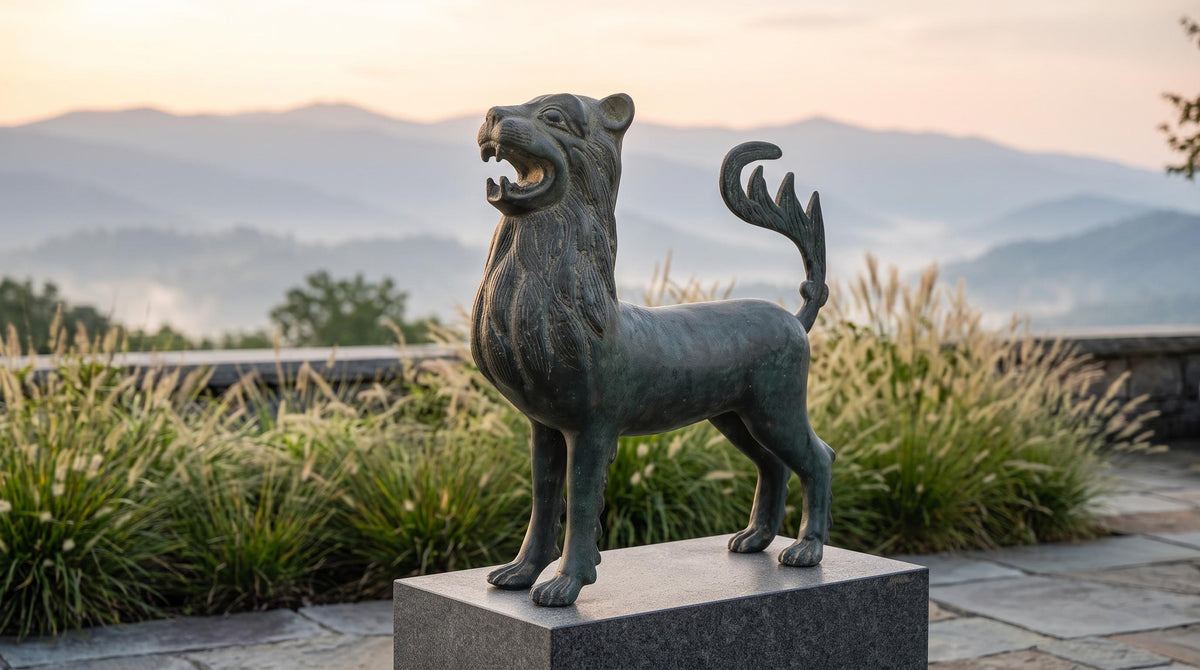 Brass Mythical Lion Statue