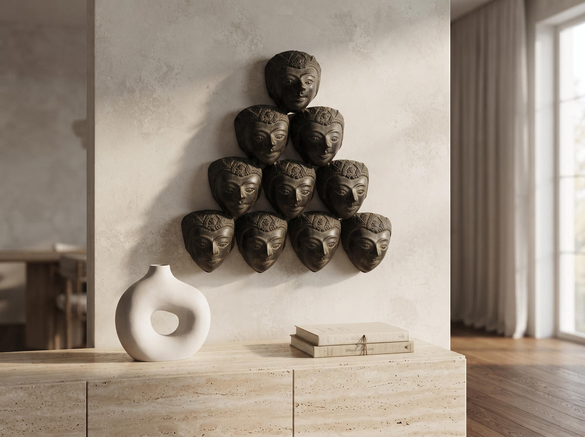 Brass Tribal Wall Mask Set