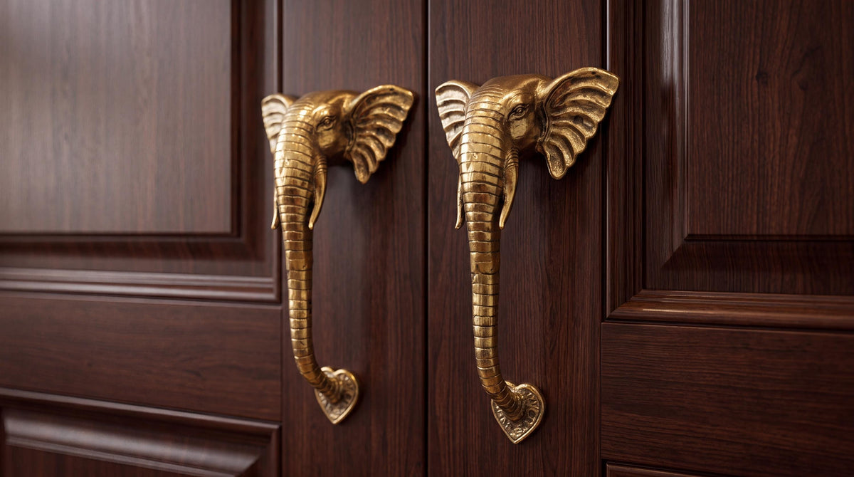 Solid Brass Elephant Door Handle