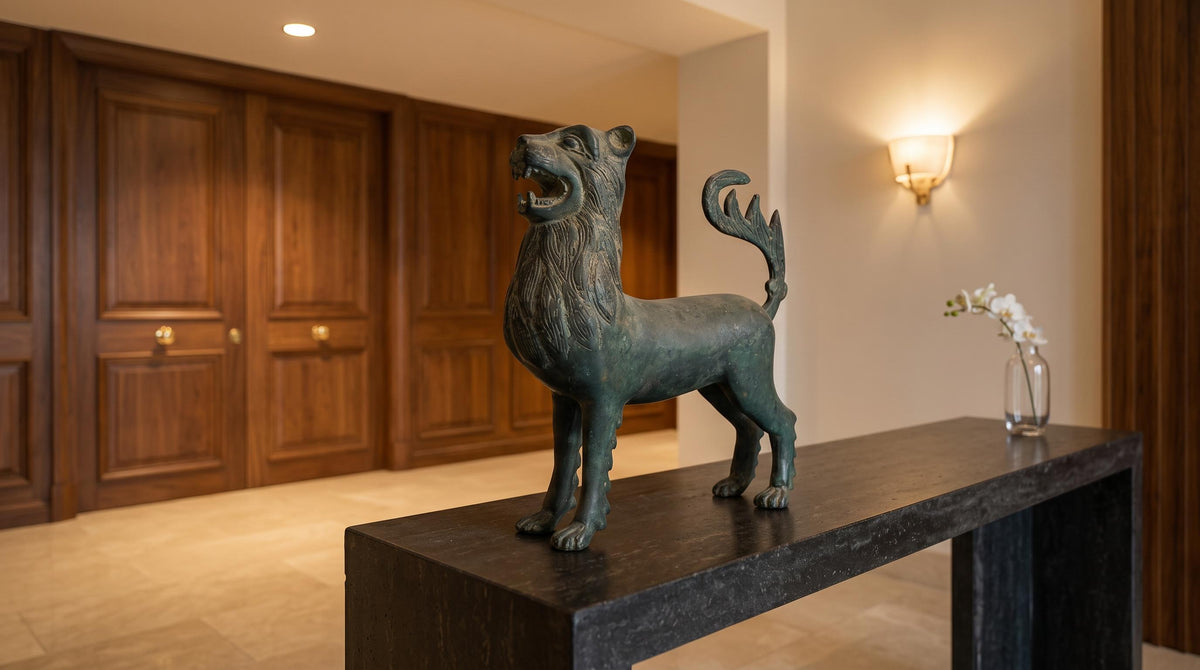 Brass Mythical Lion Statue