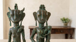 Brass Primitive Statue Pair