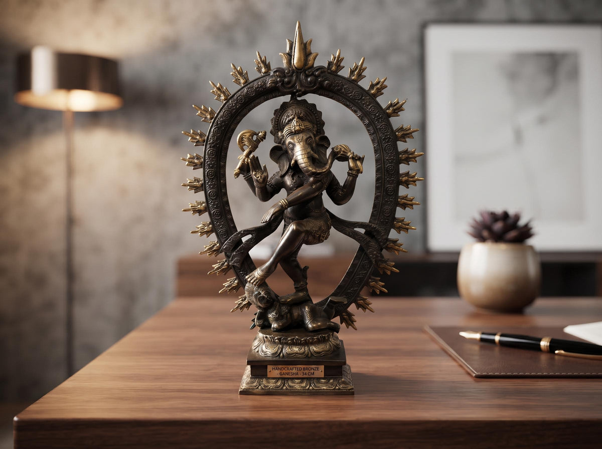 Solid Brass Dancing Ganesha Statue