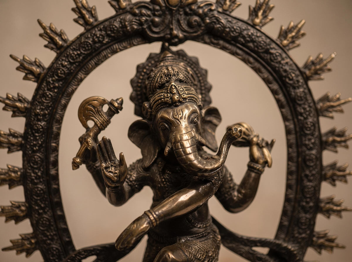 Solid Brass Dancing Ganesha Statue