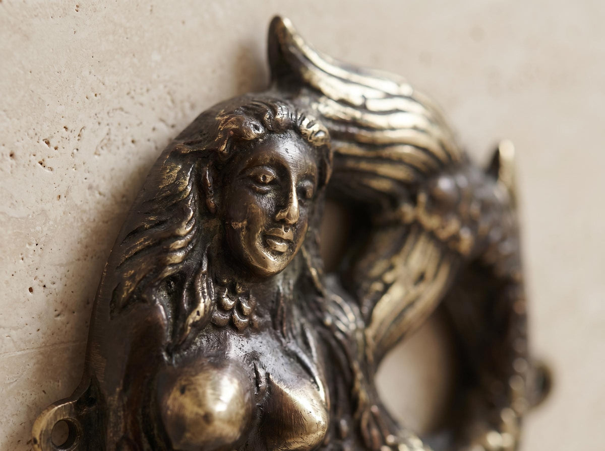 Solid Brass Mermaid Tail Wall Hook