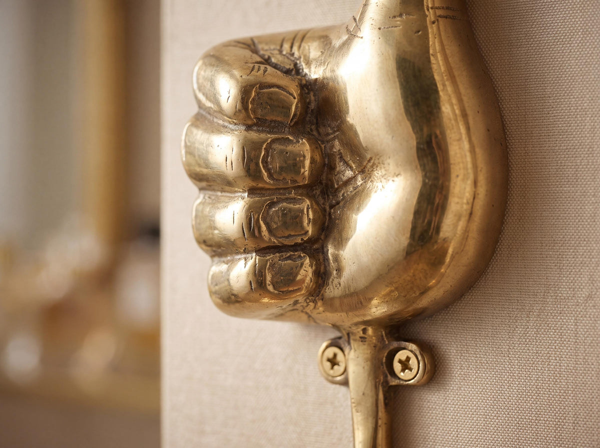 Solid Brass Thumbs Up Wall Hook