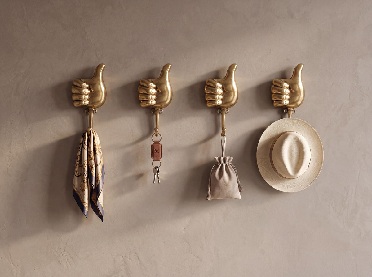 Solid Brass Thumbs Up Wall Hook