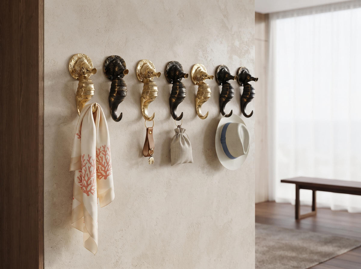 Solid Brass Seahorse Wall Hook