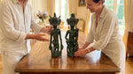 Brass Primitive Statue Pair